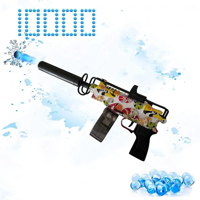 Uzi Electric Gel Ball Blaster With 10000 Water Beads Automatic Shooting Splatter Gun For Kids Adult Outdoor Shooting Team Game 1