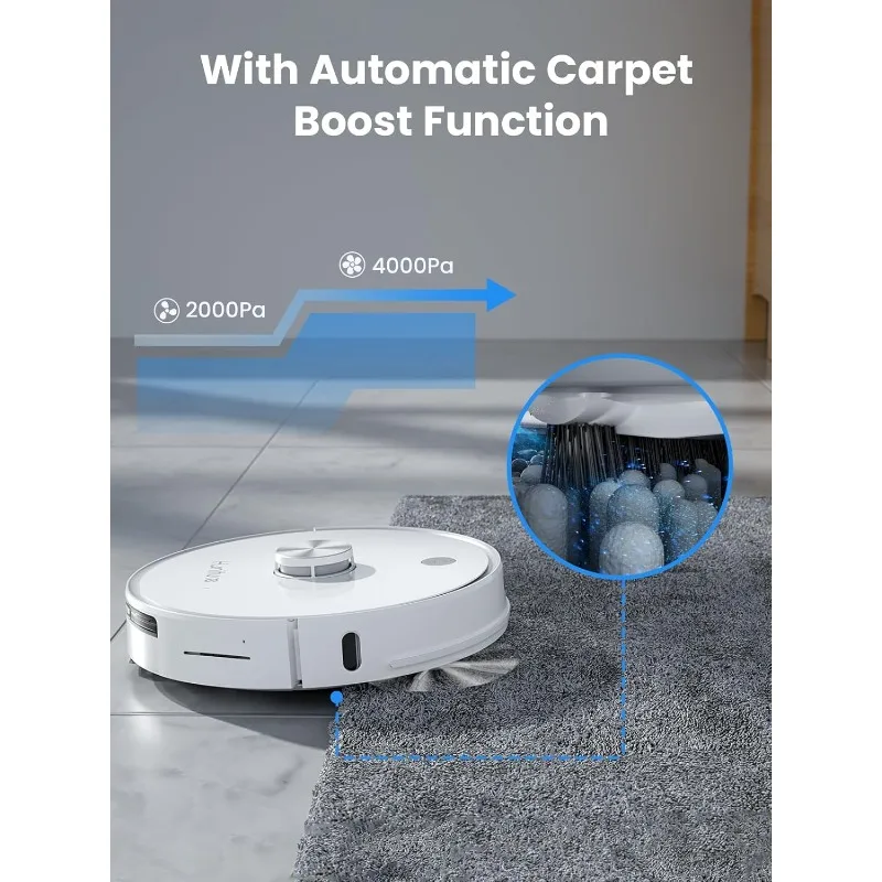 HONITURE Robot Vacuum and Mop Combo,Robot Vacuum Cleaner with Self-Emptying, 4000Pa Max Suction, Smart Mapping, 250mins Runtime