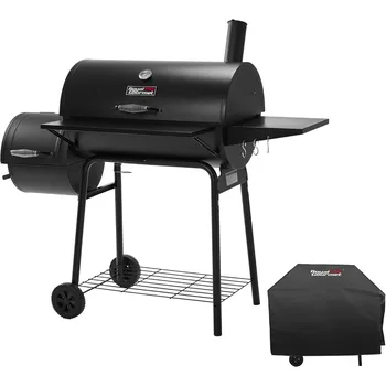 CC1830SC Charcoal Grill Offset Smoker with Cover, 811 Square Inches, Black, Outdoor Camping 1