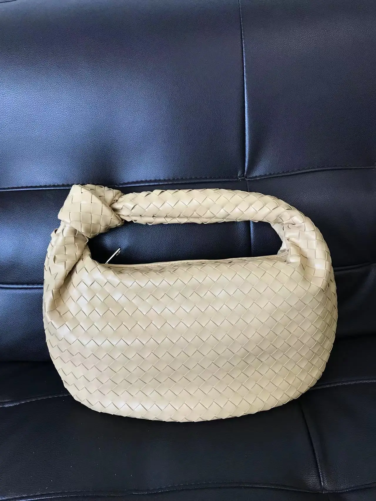 2022 Fashion Handmade Woven Bag Luxury Woven Leather Printed Shoulder Bag Lady Crossbody Hobo PU Knotted Handle Casual Handbag 