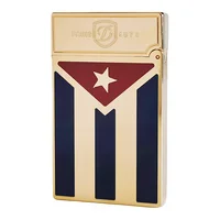 Cuba Gas Lighters Brass Lacquer Cuban Flag Smoking Accessories Tobacco Cigar Cigarette  Men Gift Collections Ding Sound 2