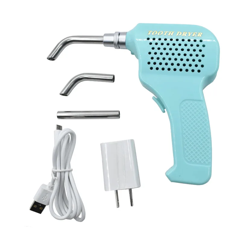 Dental Instrument Tooth Dryer With 3 Nozzle Tips Rechargeable Blue