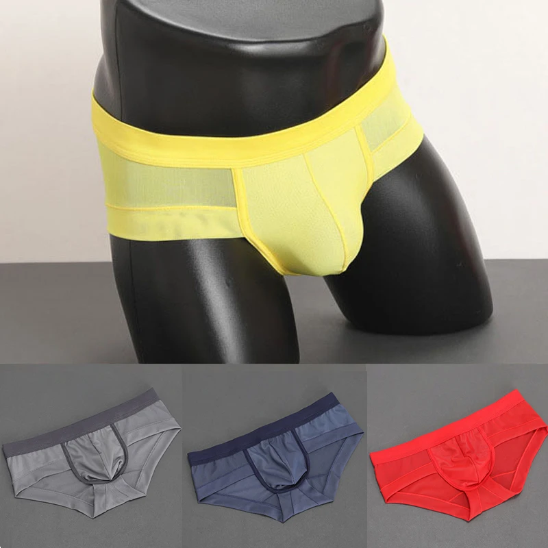 

M-4XL 5Colors Ultra-thin U-Convex Low Waist Men Underpanties Breathable Comfortable Daily Party Pouch Briefs Underwear