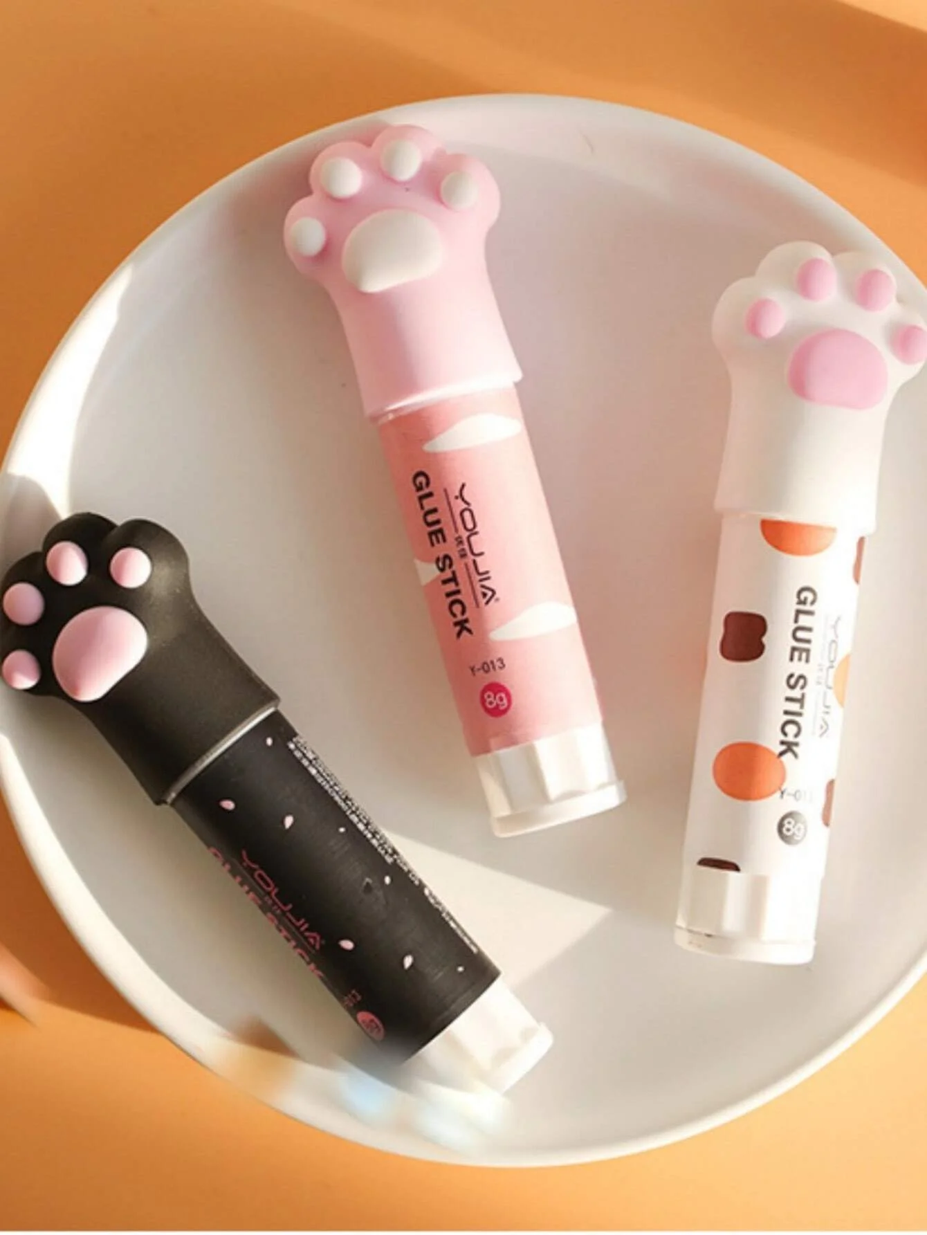 1/3pcs 고양이 발톱 고체 접착제 스틱 학생용 강력한 접착 펜 모양 접착제 스틱 고점도 문구 사무용품