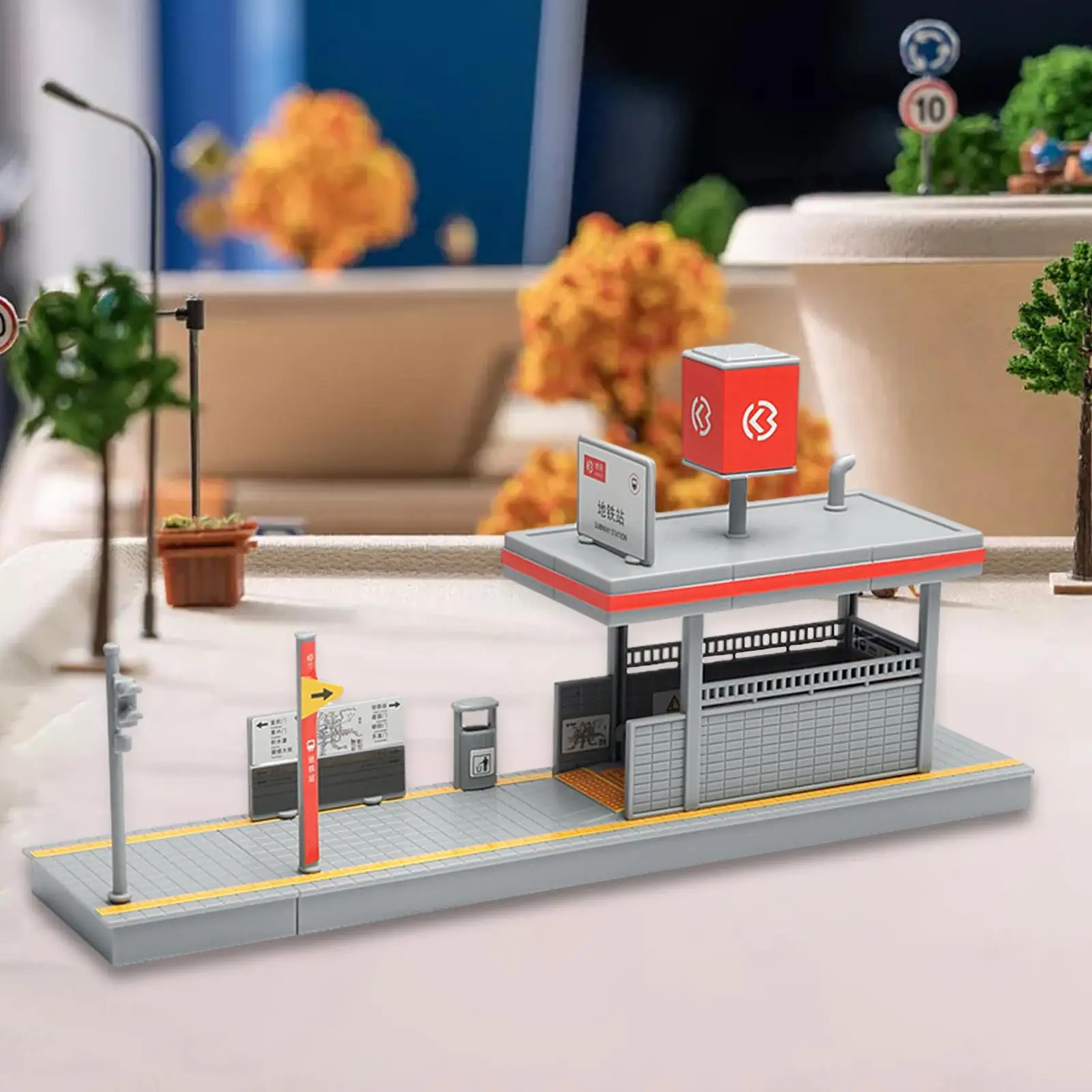 

DIY 1/64 Metro Station Model Model Building Kits Scene Accessory for Sand Table Micro Landscape Diorama Model Railway Decor