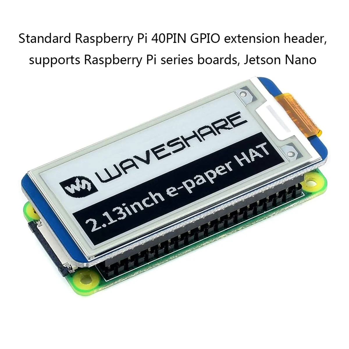 Waveshare-lcd Pixel E-ink Display para Raspberry pi Hat Cores 250x122 Pixel E-paper Screen 2.13 Preto Branco 4b 3b Mais 3b 2b Zero - Imagem 2