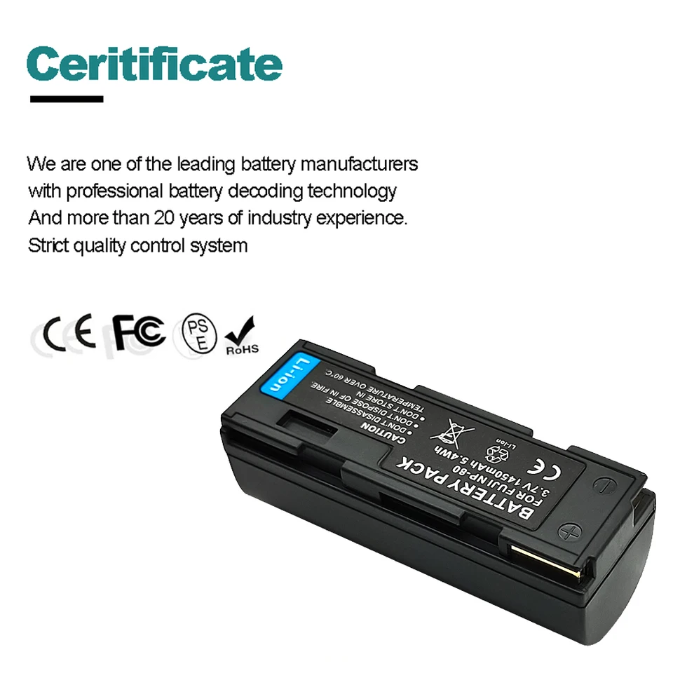 Batterie Générique DB-20 NP-80 1400mAh Pour FujiFilm FinePix 6900, 6800, Etc.