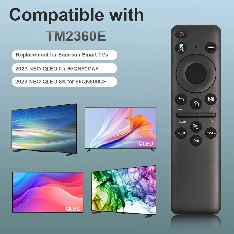삼성 TV 리모컨 BN59-01432A에 적합, 크리스탈 UHD, 네오 QLED 호환, 비충전식, 음성 기능 없음
