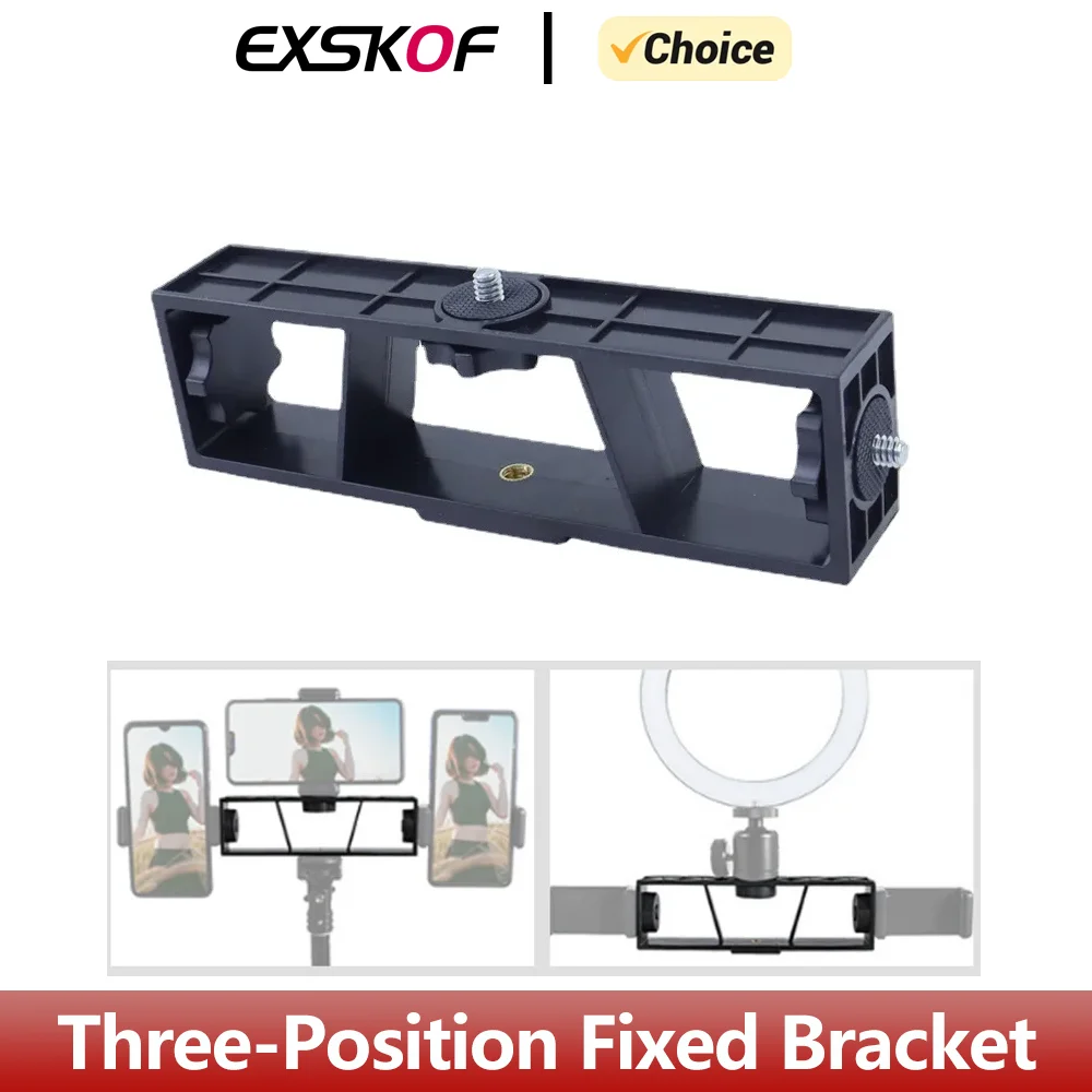 Three-position Fixed Bracket Multi-camera Live Stand Mobile Phone Mount for GoPro Hero SJCAM AKASO DJI EKEN Iconic Brand Fill Light