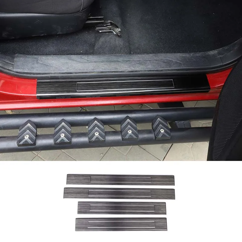 

For 2016-2022 Toyota Tacoma stainless steel black car styling external door sill rub strip car interior protection accessories