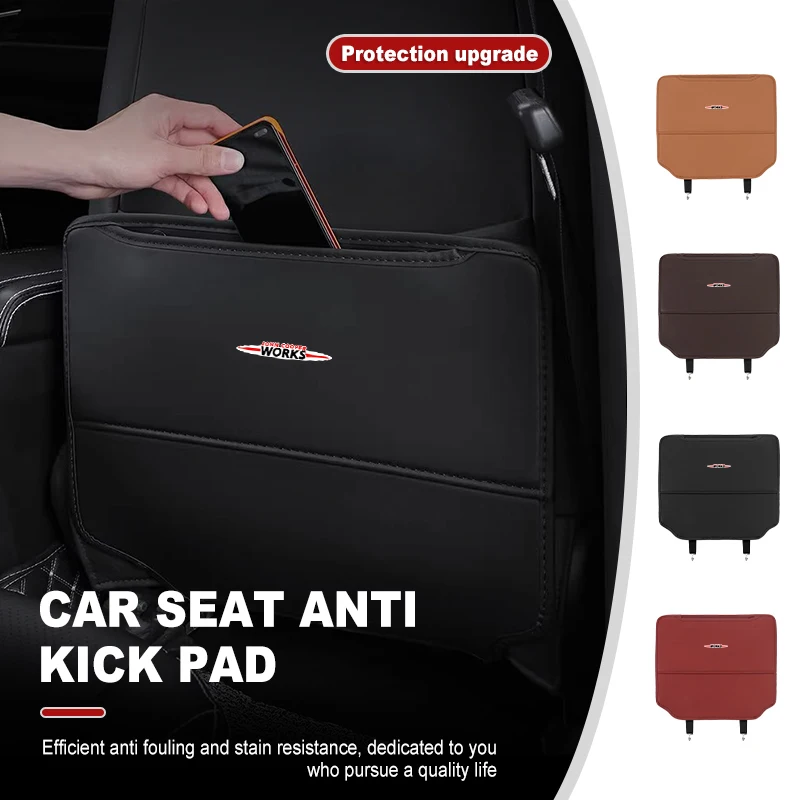 Sedile Auto In Pelle Schienale Anti Kick Mat Protector Cover Accessori Per Mini Cooper Works R56 F56 R53 R60 Clubman Jcw Countryman