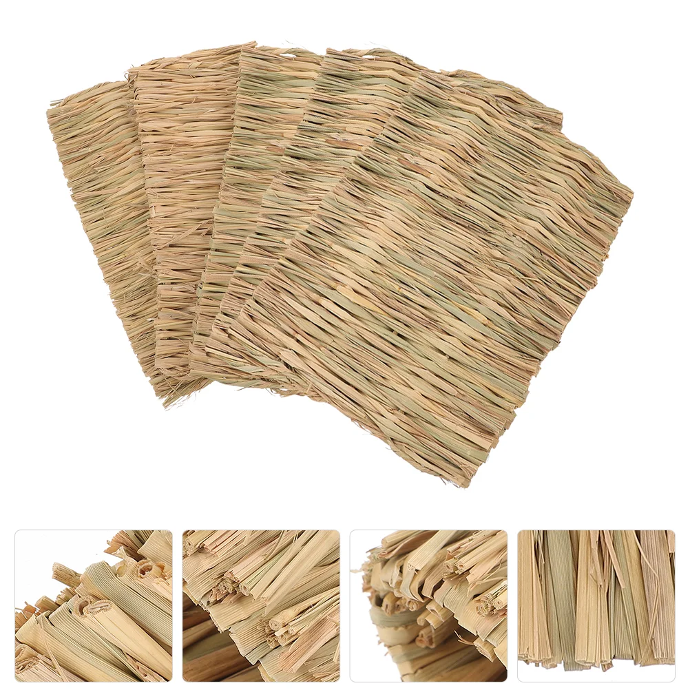 

Natural Grass Woven Mat Small Hamster Bed Bunny Rabbit Cooling Pad Sleeping