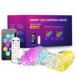 Smart LED Curtain Light with App Control for Customizable Ambient Lighting (RGBIC LED String)