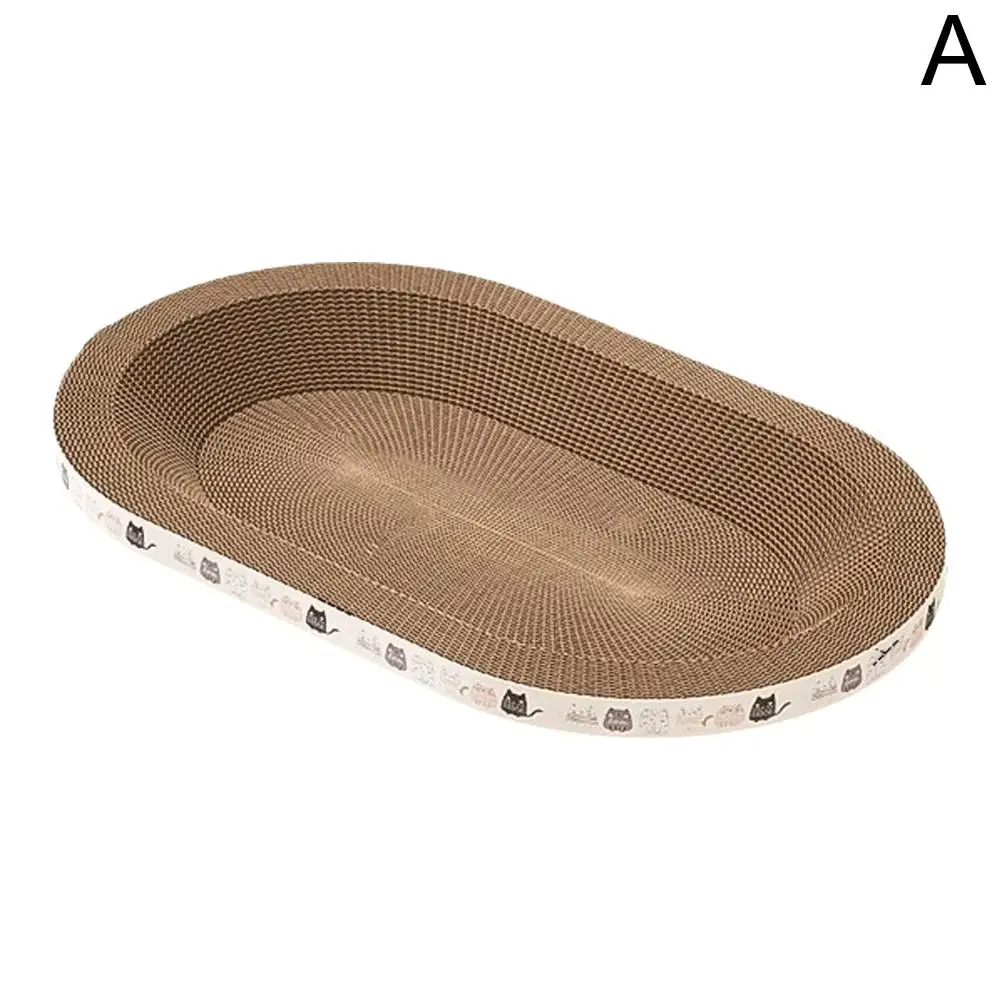 Oval Cat Scratch Board Durable Kitty Nest Integrated Cats Scratch Column Corrugated Lounge Sofa Nest Cat And Cats Training Toys