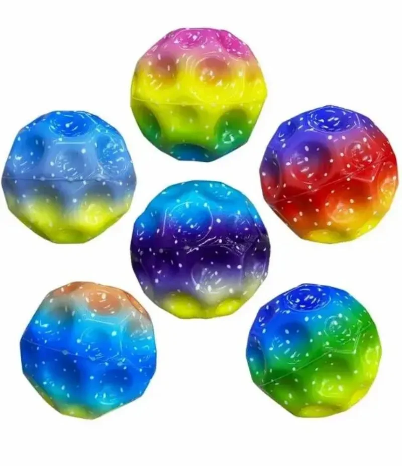 Glowing Extreme High Bouncing Ball With LED Light Space Ball Children Outdoor Toys  Fidget Toys Stress Relief Hole Ball 6