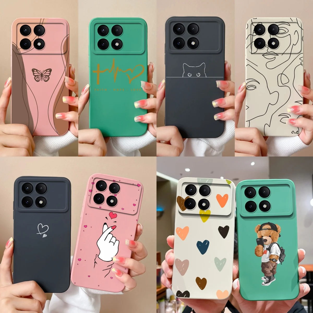 Gesture Love Heart Liquid Case