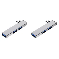 Compact 3 - Port USB - C Hub with High - Speed 5.0Gbps Connectivity (Silver TypeC To 3USB)