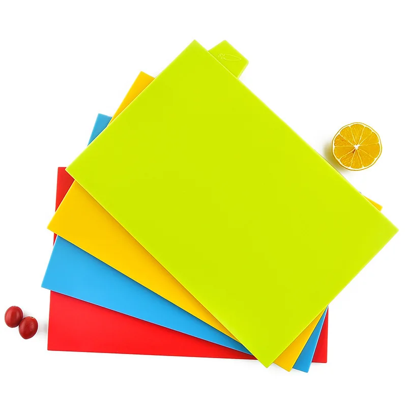Set 4 Taglieri In Plastica Colorati Con Supporto, Piedini Antiscivolo, Lavabili In Lavastoviglie, Per Carne E Verdura