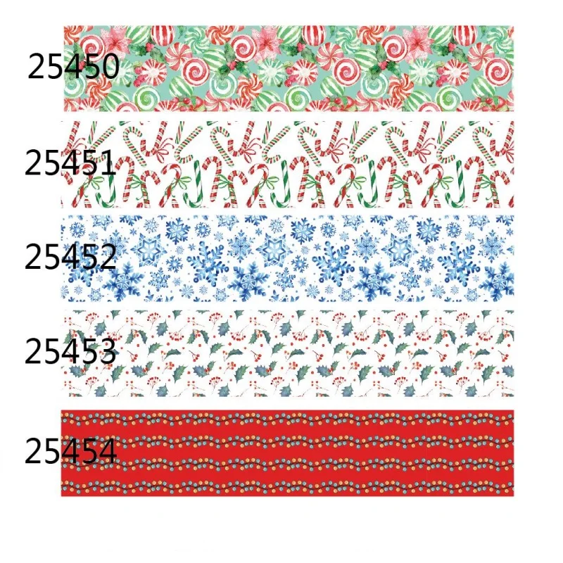 

(50yards) Christmas Candy Light Cartoon Grosgrain Ribbon for DIY Holiday Crafts Materials