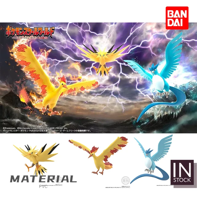 Bandai pokemon shokugan lendário pássaro moltres zapdos articuno