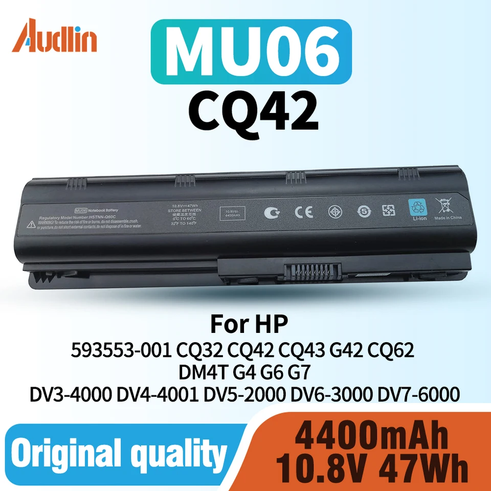NEW Genune MU06 MU09 Battery for HP Pavlon CQ42 CQ62 G4 G6 G7 G62 NEW Genune MU06 MU09 Battery for HP Pavlon CQ42 CQ62 G4 G6 G7 G62