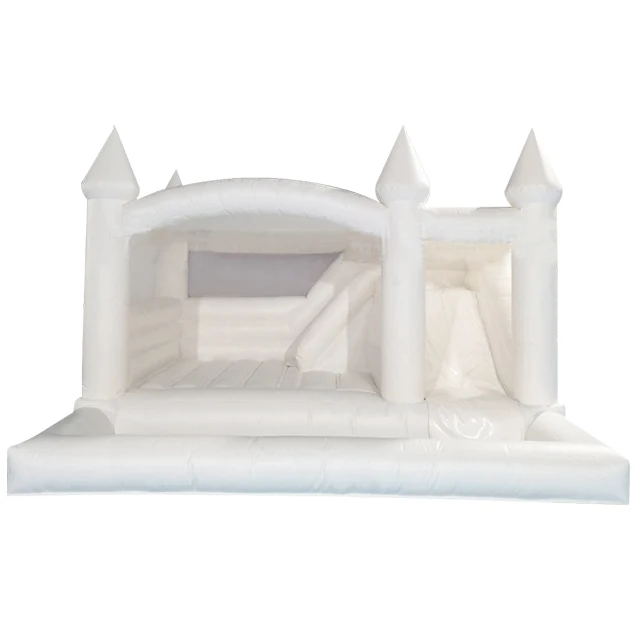 

Blanco Comercial Bouncer PVC Boda Fiesta Saltar Castillo Iable Blanco Para La Venta