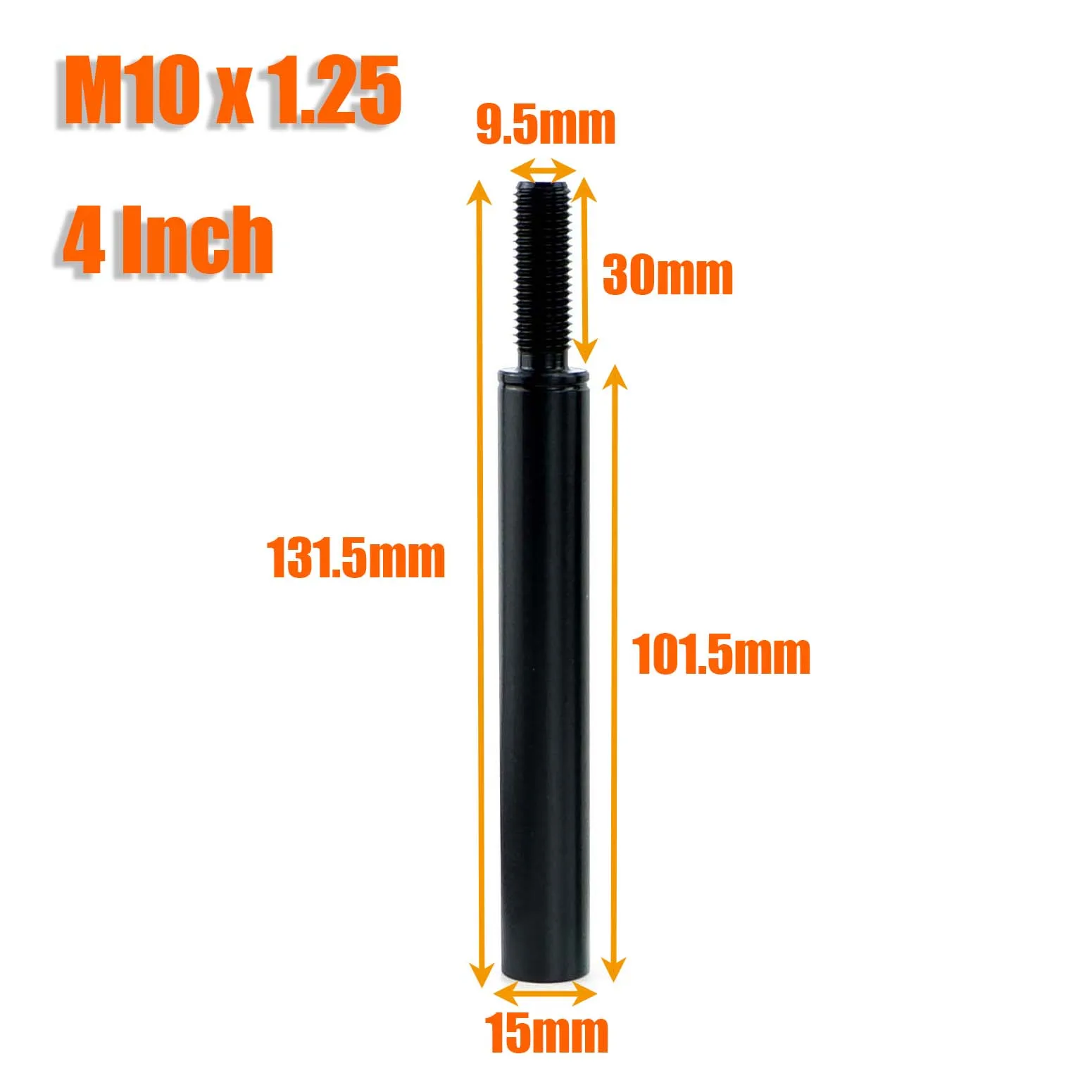 M10X1,5 M10X1,25 M12X1,25 Auto Schaltknauf Extender Verlängerungshebel 2" 3" 3,5" 4" Schwarz Universal – Detail 7