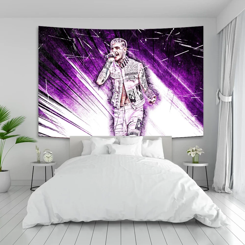 Singer Lil Peep Canvas Tapestry Aesthetic Printed Wall Hanging Bedding Carpets Decoration For Home