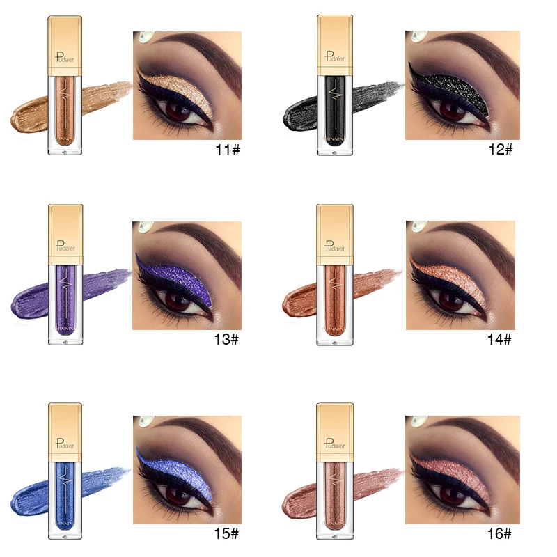 Eye shadow Black Glitter Shimmer Pigment Nude Makeup Waterproof Festival Eyes Metallic Smokey Liquid Cosmetics