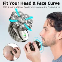 4D Head Shavers for Bald Men, Upgraded 9 Floating Heads 6-in-1 Rechargeable Waterproof Wet Dry Bald Head Shavers for Men 2