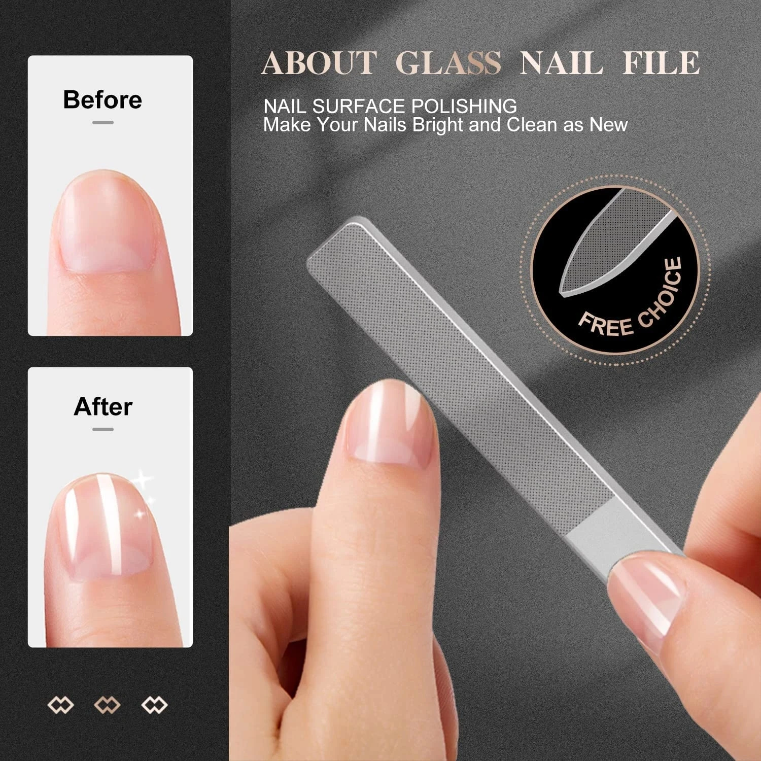 Professional Nano Glass Sanding Polishing Nail Files Transparent Nail File Grinding Nail Art Equipment Manicure Tools