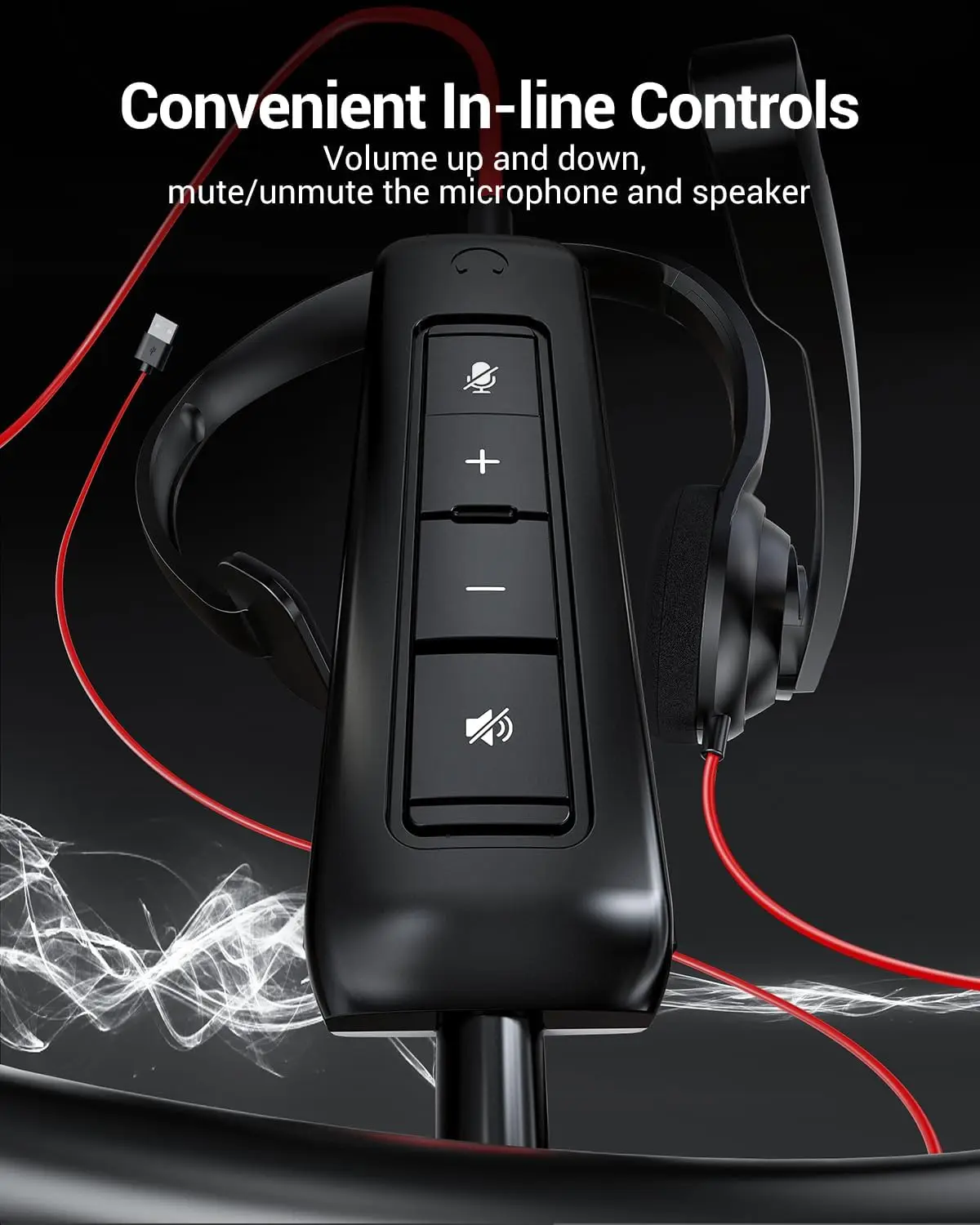 NUBWO USB Noise-Cancelling Comfort On-Ear Wired Office Headset with Mic