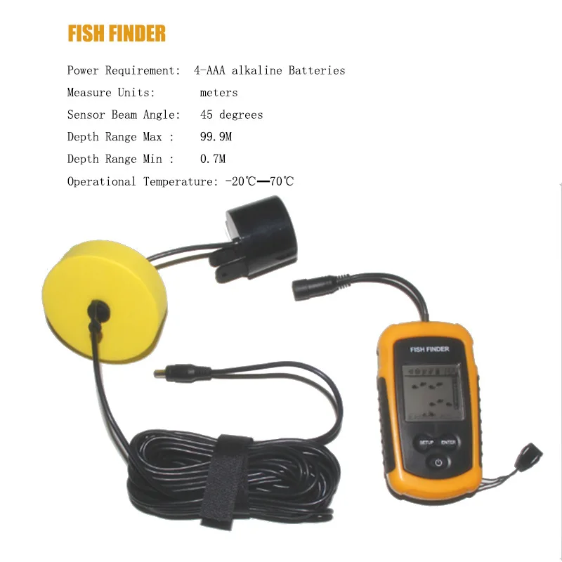 new ultrasonic wired fish finder to detect fish school sonar finder