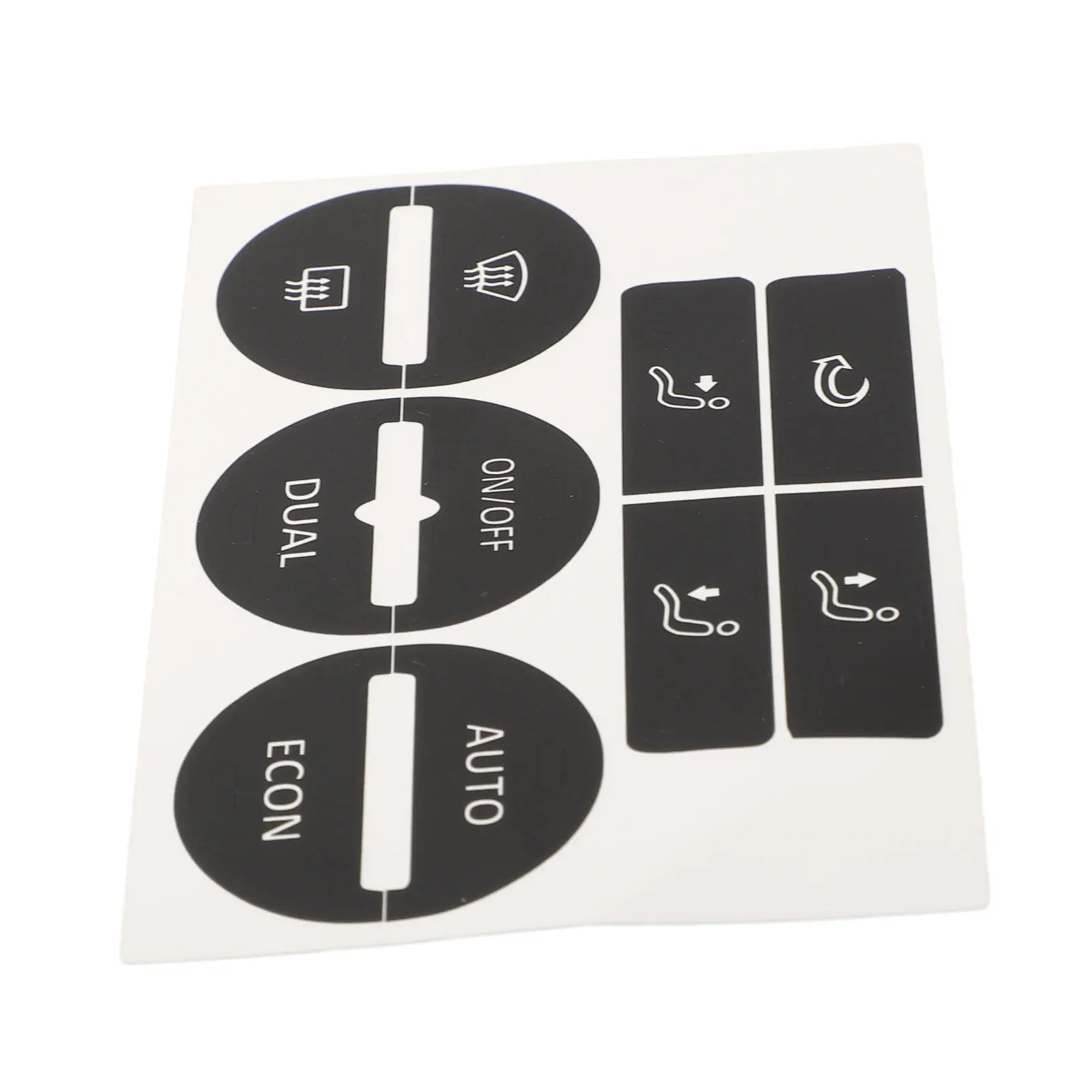 

Enhance Nighttime Visibility AC Control Button Worn Repair Kit Decals Stickers for GOLF Mk5 0408 White Writing