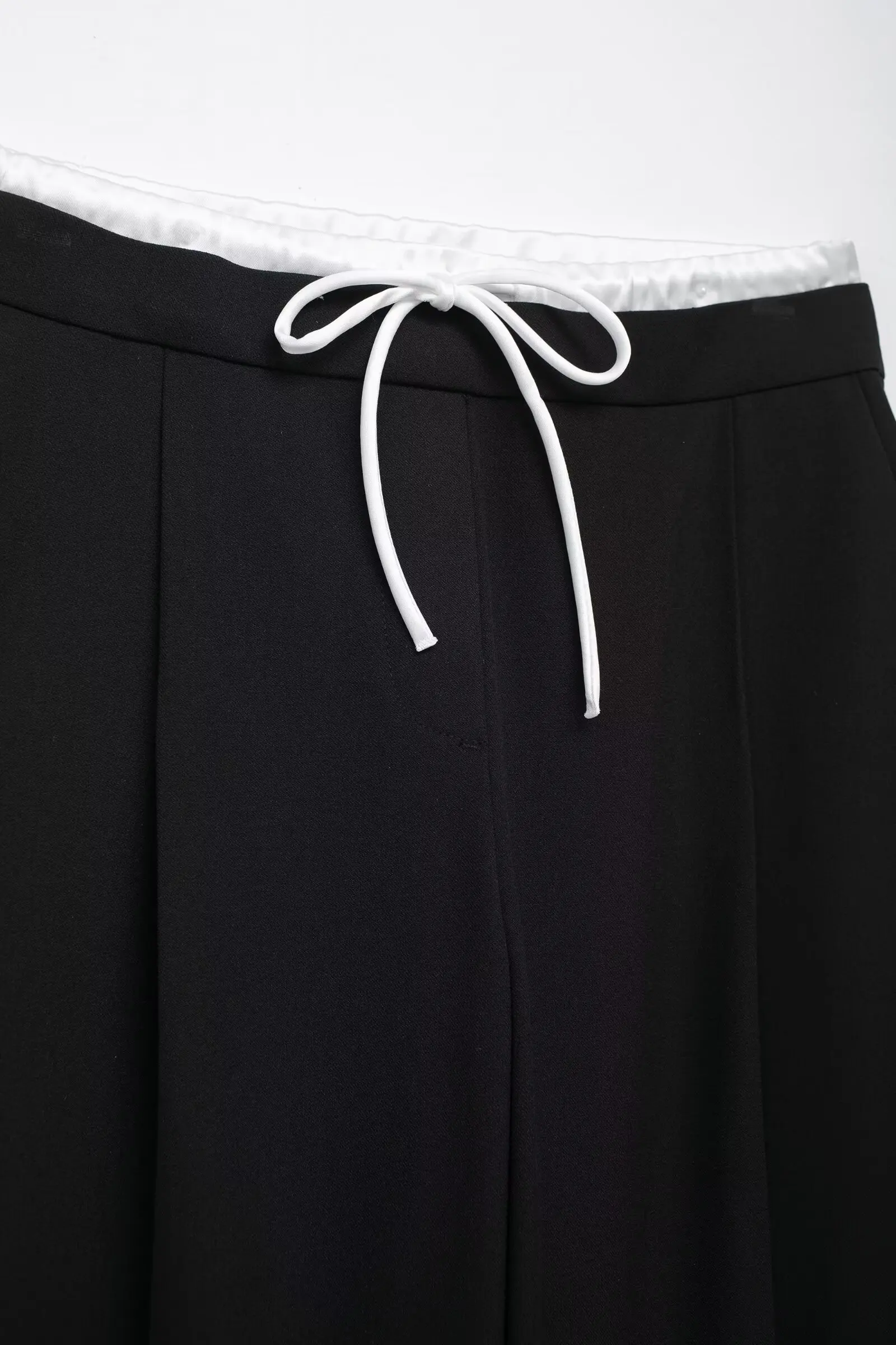 Dámská jaro 2024 nový móda sloh dvojitý pás strana kapsa volné široká hohavice kalhot retro vysoký elastická pás stahovací dámská t