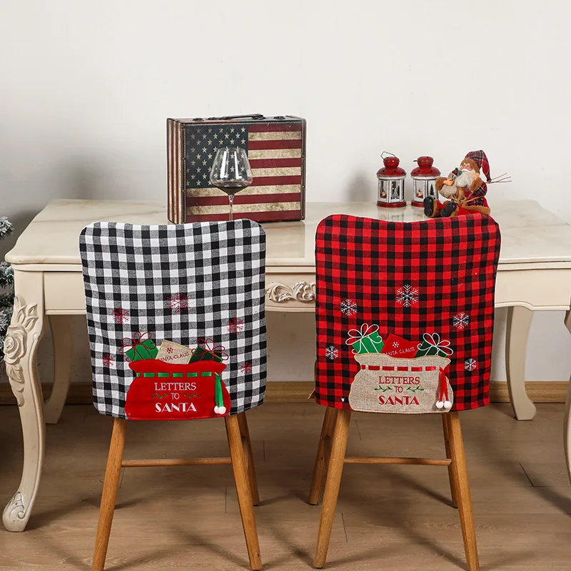 

Christmas Kitchen Chair Cover Protective Christmas Chair Cover For Dinner/Party/Decoration Home Living Room Kitchen Supplies