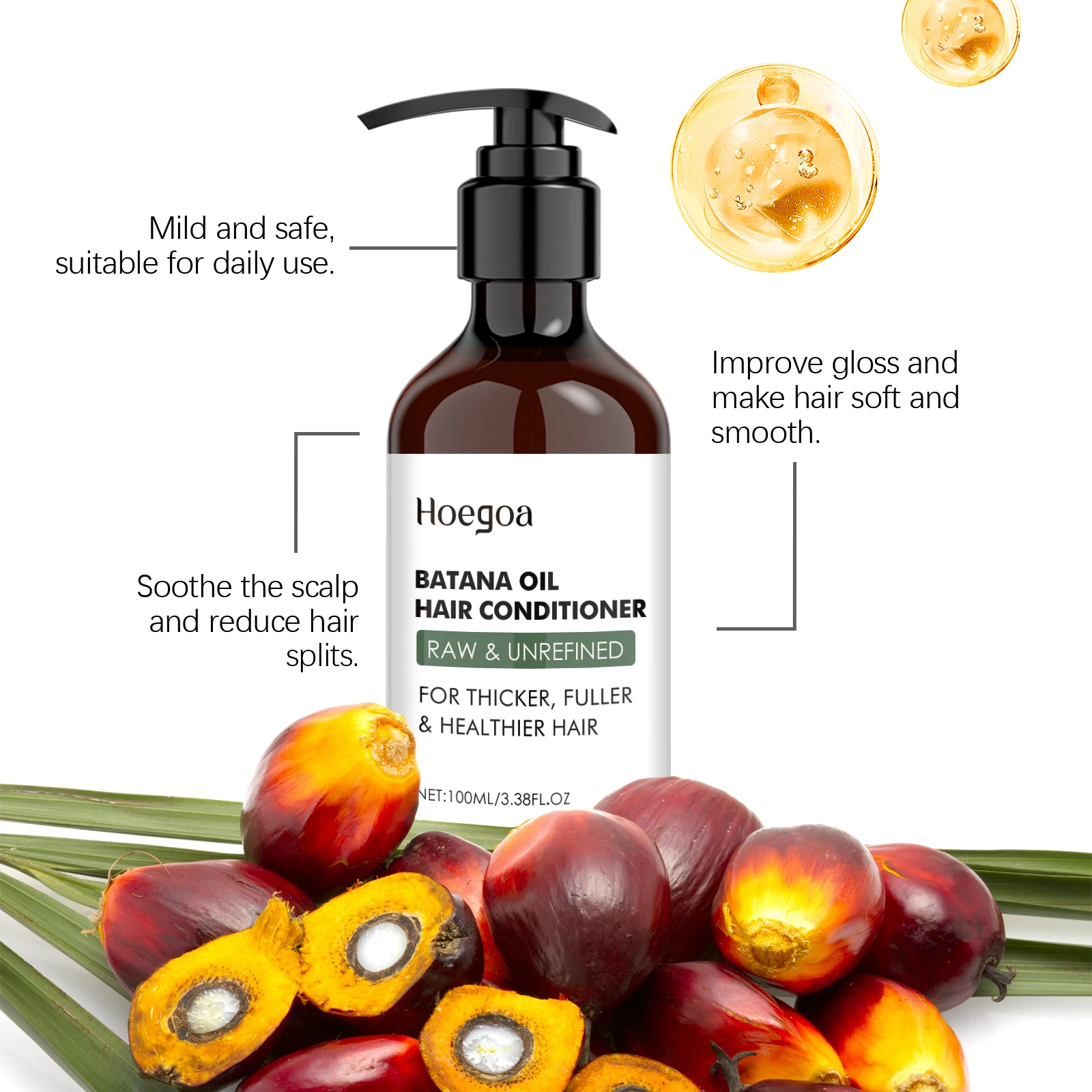 Batana Oil Hair Conditioner Strengthening Nourishing Improve Dryness Damaged Split Ends Glossy Smoothing Hair Growth Conditioner