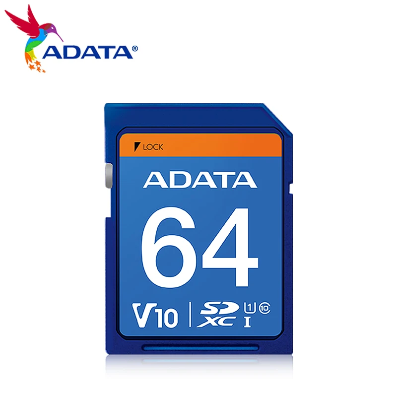 

ADATA SD Card 64GB SDXC 32GB 16GB SDHC Premier C10 UHS-I Memory Card V10 Video Speed 100MB/S Ultra HD Card for Digital Camera