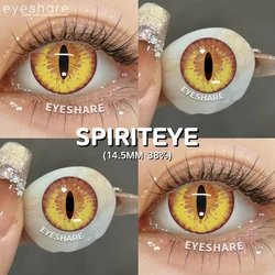 EYESHARE Halloween Cosplay Color Contact Lenses - Vibrant Black, White, and Blue Options, 1 Pair (SPIRIT - EYE)