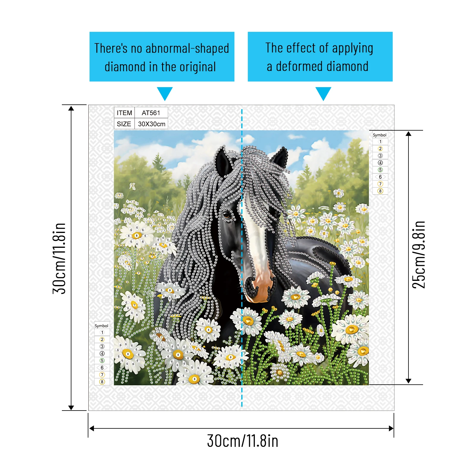 DIY Horse and Flower 5D Special Shape Diamond Art Kits for Beginners Diamond Art Painting Kits for Home Wall Decoration Gift