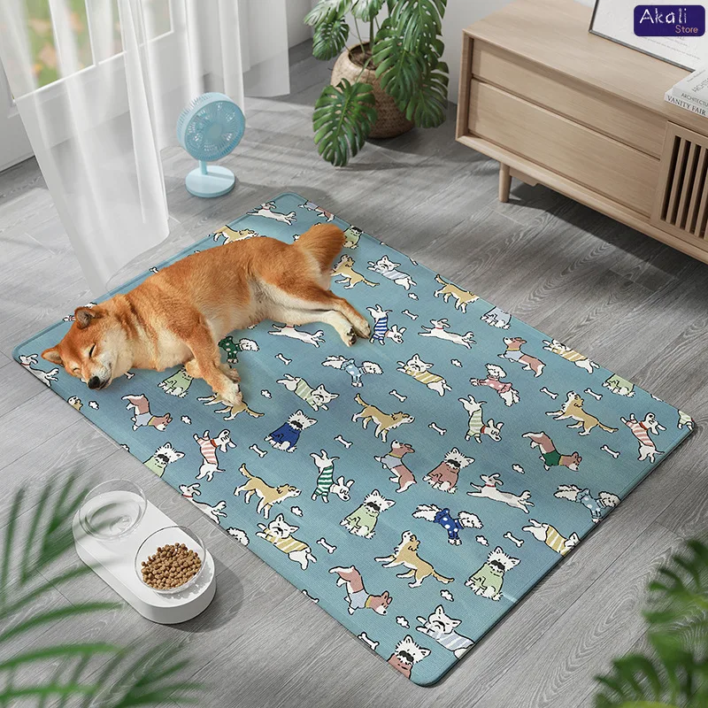 Cooling Pet Mat For Dogs Cats Self Cooling Ice Pad Washable Non Slip Portable Cooling Bed Quick Dry Summer Pet Mattress_voghion.com