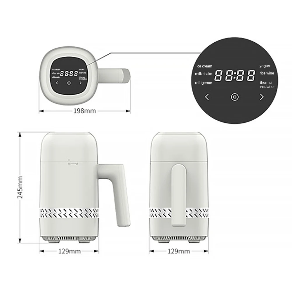 220V DIY Ice Cream Maker Milkshake Intelligent Touch Panel Multi Ice Cream Machine Yogurt Machine Milk Shake 300ML
