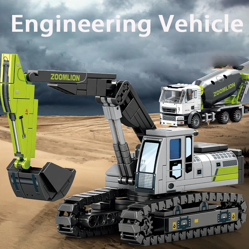 

Инженерная модель, кран, бульдозер, экскаватор, автомобиль, городской конструктор, набор кирпичей, игрушки для детей, мальчиков, подарки для взрослых