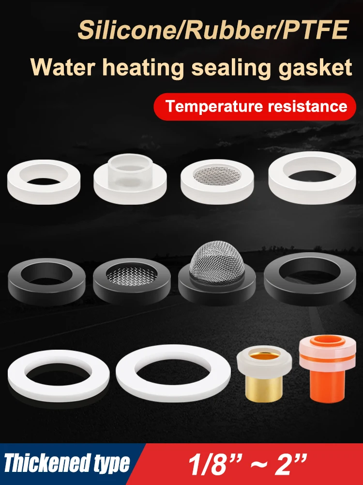 

100/50/20pcs 1/8" 1/4" 3/8" 1/2" 3/4" 1" ~ 2" Silicon Rubber PTFE Flat Gasket O-Ring Seal Washer Ring Faucet Washer Sealing Ring