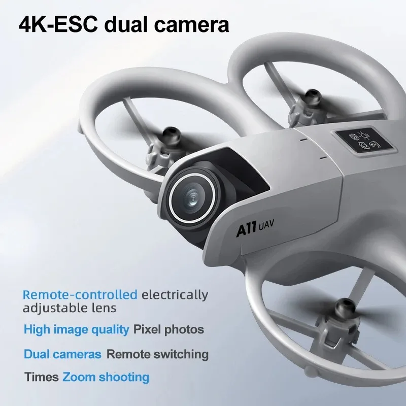 Utilisateur contrôlant le Mini Drone Lenovo A11 avec un smartphone, interface FPV affichée à l'écran
