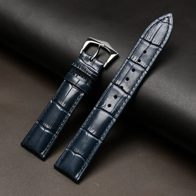 Premium Calfskin Leather Watch Strap with Steel Pin Buckle