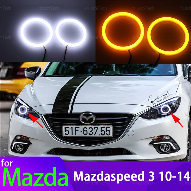 For Mazda 3 Mazda3 BK BL Dynamic RGB LED Angel Eyes Hex Halo Rings  Bluetooth APP