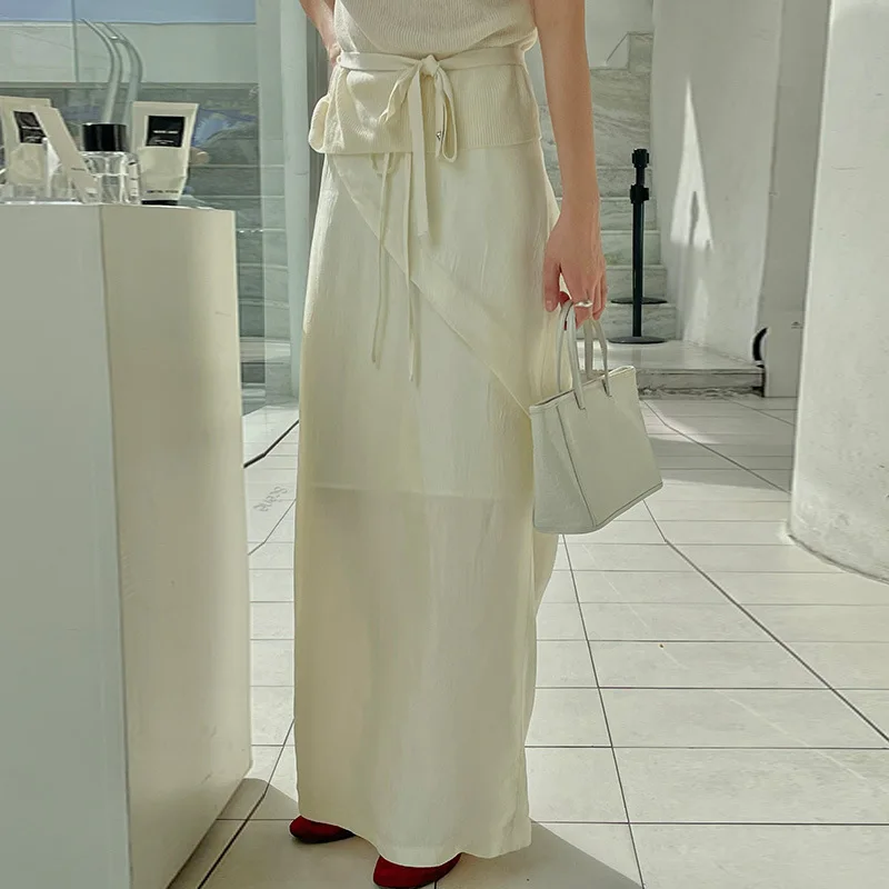 

Женская классическая юбка на завязках, летняя модная дизайнерская юбка с разрезом сзади, модель 81591-1