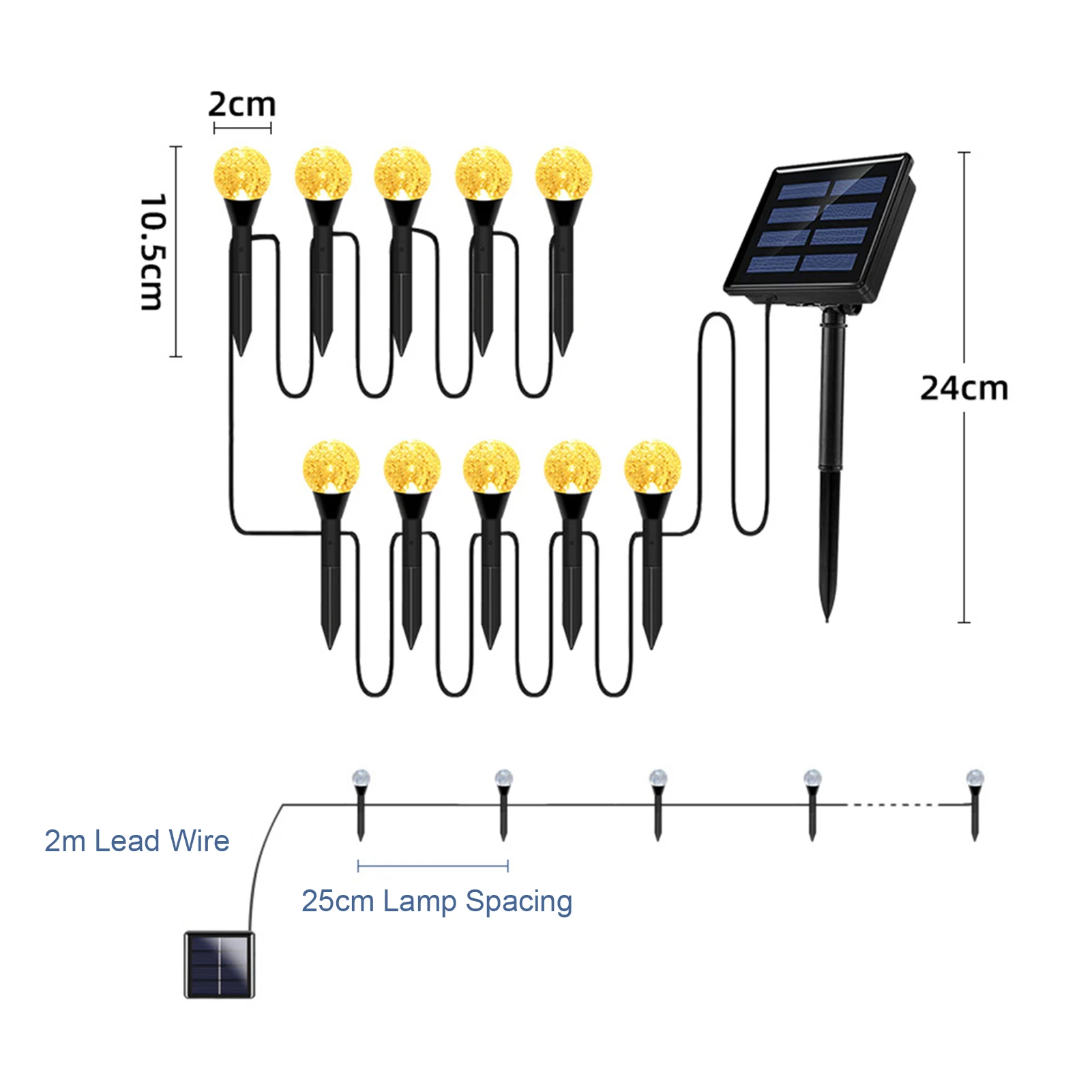 Outdoor Solar Bubbles Lawn Lamp String Set Landscape Decoration IP65 Waterproof Leds Solar-Powered Stake Lights for Garden Yard solar lighting system