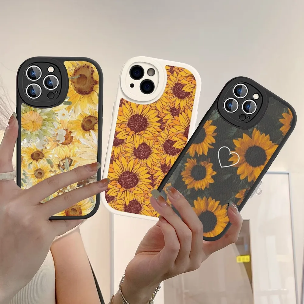 Красивый чехол для телефона Sunflower sun, жесткий кожаный чехол для iPhone 14 13 12 Mini 11 14 Pro Max Xs X Xr 7 8 Plus, чехлы